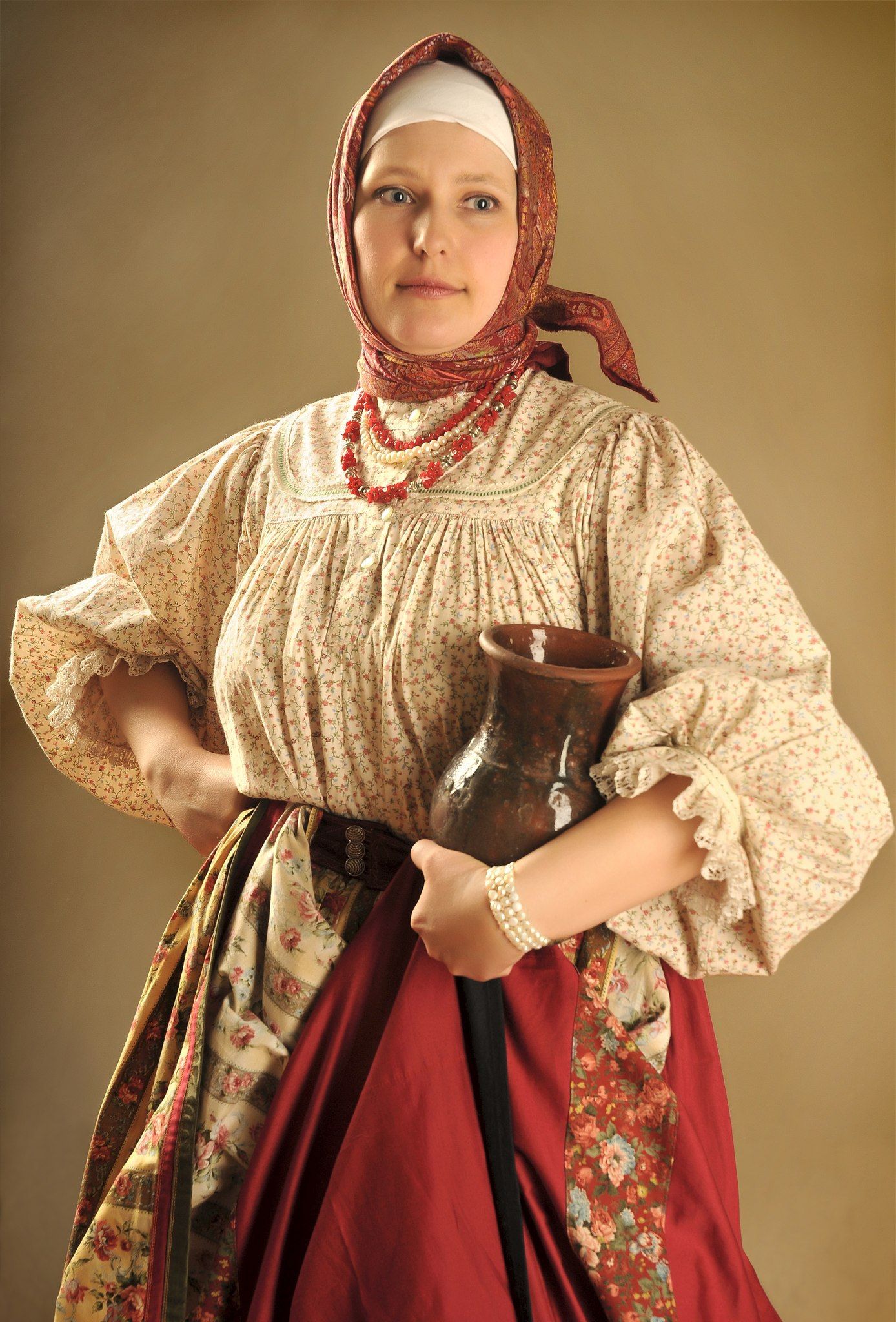 Girls in Slavic costumes in Yushu