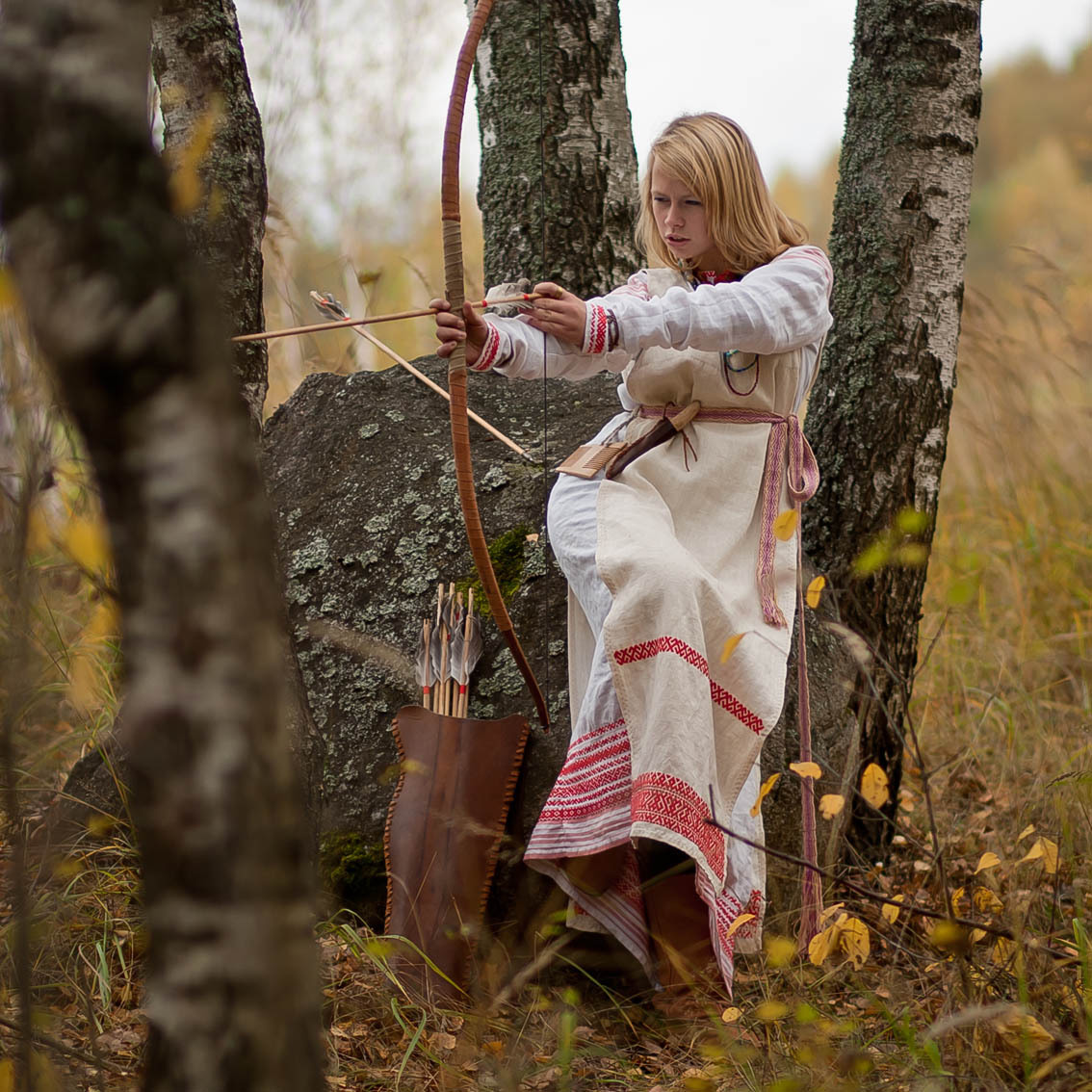 Sexy photo Girls in Slavic costumes in Yushu